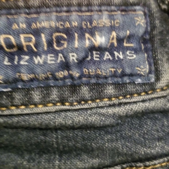 LIZ CLAIBORNE Vintage Women's Dark Blue Straight Leg Stretch Jeans Size 12R - Picture 3 of 4